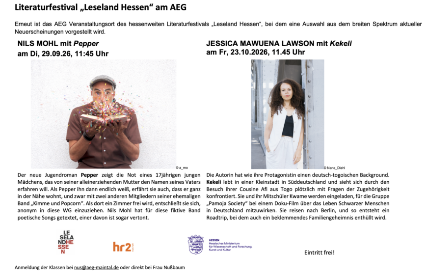 Literaturfestival „Leseland Hessen“ am AEG